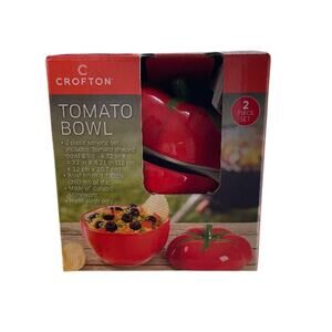 Crofton 2 Piece Stoneware Tomato Shaped Bowl Serving Set‎